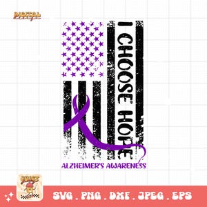 Alzheimer&#39;s Awareness Purple Ribbon SVG: Digital Download