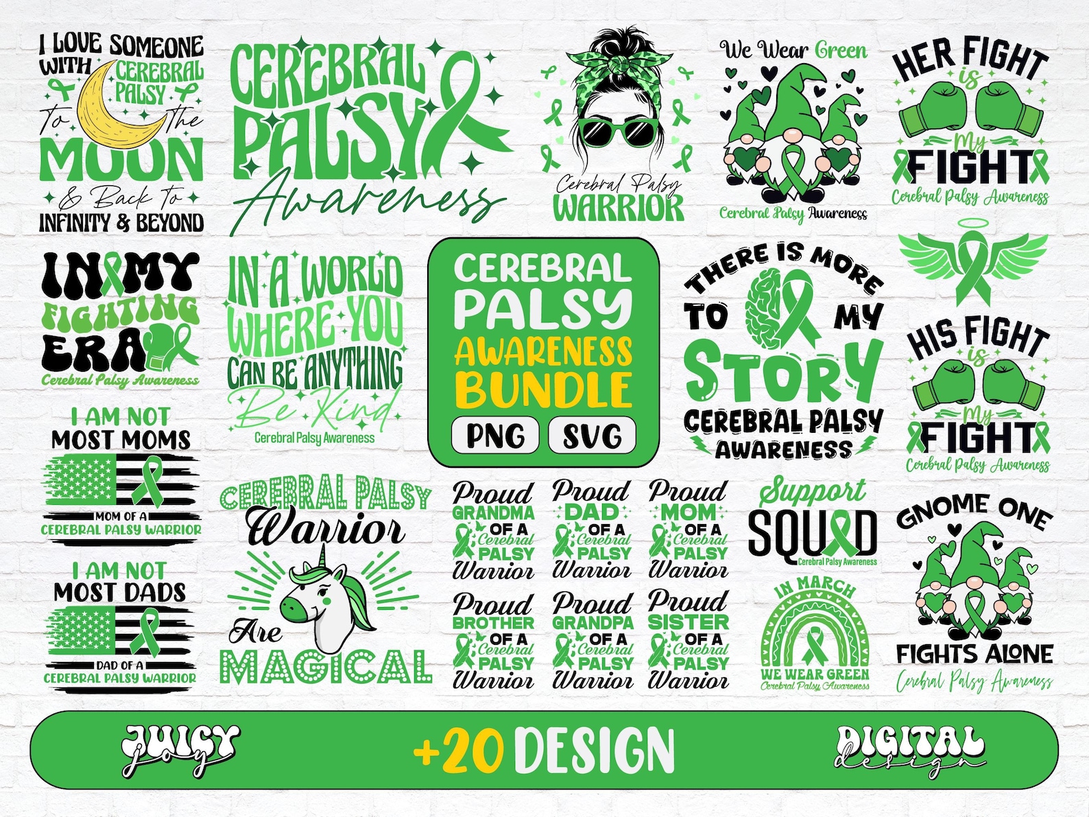 Cerebral Palsy Awareness SVG PNG Bundle - Cricut Cut File (digital ...