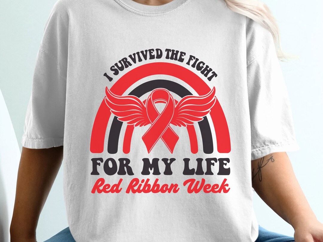 Red Ribbon Week Svg Png, I Survived the Fight for My Life Svg, Drug ...