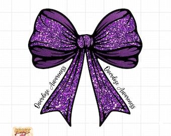 Overdose Awareness PNG: Glitzer Kokette Schleife, Sucht Erholungs Design (digitaler Download