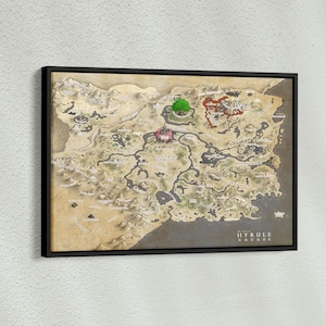 Hyrule-kaartposter, Hyrule-kaart uit de Legend of Zelda-poster, Hyrule-kaart, muurkunstdecor, Hyrule-poster, Hyrule-kaartdecor, kerstcadeaus