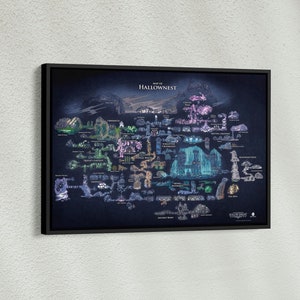 Affiche du film Carte de l'Hallownest, toile carte Hollow Knight, affiche d'art mural Hallowest, cadeau affiche de jeu, toile Hollow Knight, cadeaux pour gamer