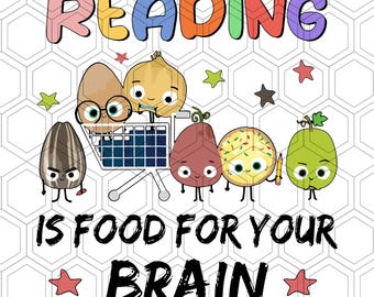 Lesen ist Nahrung für Ihr Gehirn Kinderbuch Png, lustiger Lehrer Png, lesen Sie mehr Bücher Png, Buchliebhaber-Lehrer, Kinderbuch-Charakter