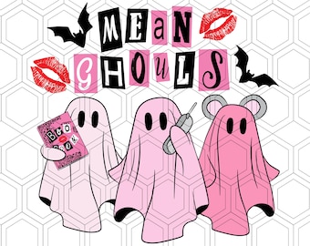 Mean Ghouls Pink Doll Ghost Png, Mean Ghouls Ghost Png, Mean Girls Png, Sublimation Design, Halloween Png, Trendy Halloween, Ghost Ghouls