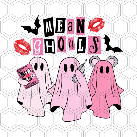 Mean Ghouls Pink Doll Ghost Png, Mean Ghouls Ghost Png, Mean Girls Png, Sublimation Design, Halloween Png, Trendy Halloween, Ghost Ghouls