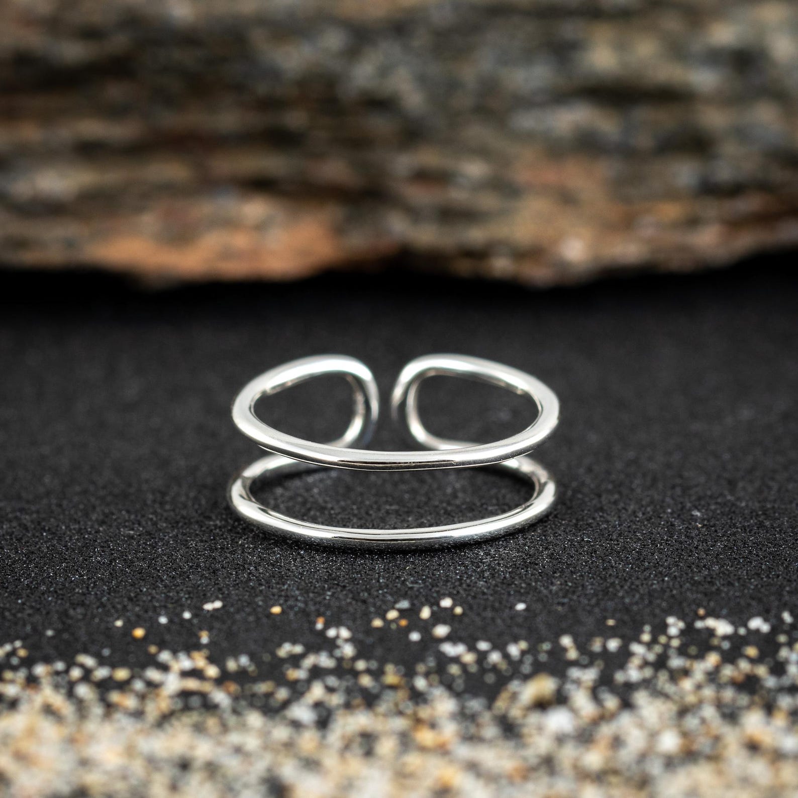 Minimalist Plain Sterling Silver 925 Toe Ring for Her, Double Layer ...