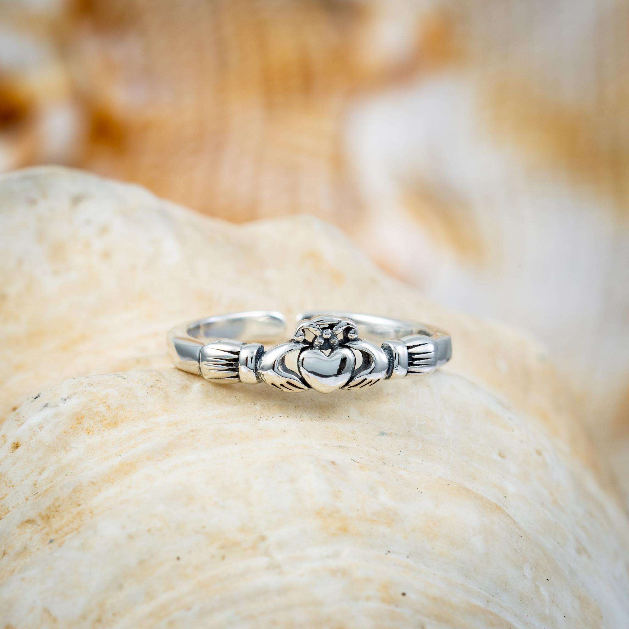Elli Damesring Claddagh, Verguld in .925 Sterling Zilver