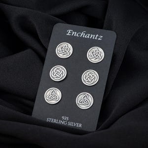 Celtic Knot Stud Earrings, 925 Sterling Silver Trinity Knot Earring Studs, Round Disc Earring, Silver Celtic Knot Earrings for Women Girls