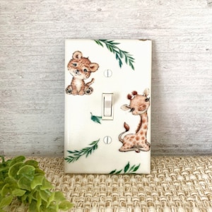 Jungle Nursery Decor, Light Switch Cover, Safari Nursery, Gender Neutral, New Baby Gift