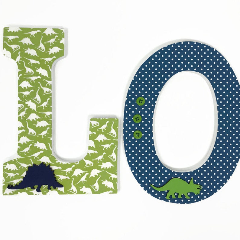 Dinosaur Nursery Decor Wood Letters Dinosaur Letters Boys Etsy