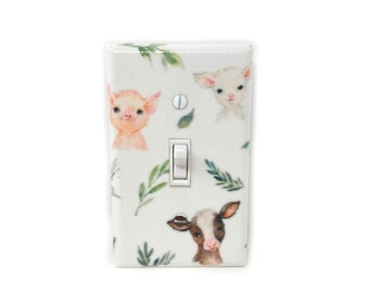 Baby Farm Animal Nursery Decor, Light Switch Cover, Farm Animals, Boy Nursery Decor, Gift for Baby Shower