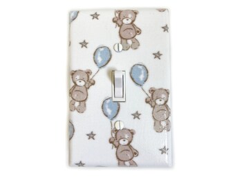 Teddy Bear Nursery Decor, Light Switch Cover, Vintage Teddy Bears, New Baby Gift