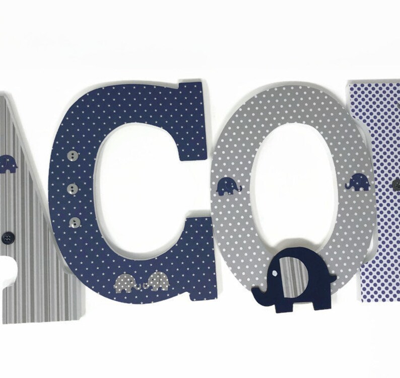 Elephant Nursery Decor Wooden Letters Nursery Letters Boy Etsy