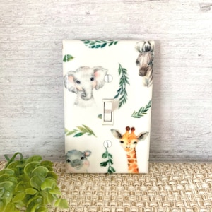 Jungle Nursery Decor, Light Switch Cover, Safari Animals, Boy Nursery Decor, Baby Shower Gift