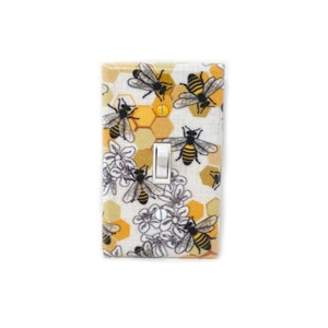 Honey Bee Decor, Light Switch Cover, Honeycomb, Bee Nursery Decor, Baby Shower Gifts