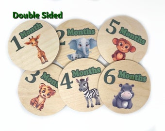 Baby Monthly Milestone, Jungle Animals, Safari Nursery, Baby Shower Gifts