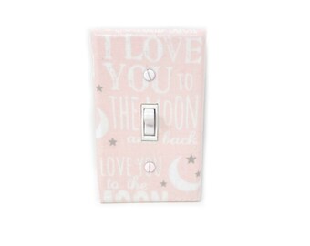 3dRose lsp_152137_2 I Love You to The Moon and Back Inspirational Art Light Switch Cover 