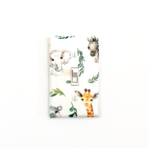 Jungle Nursery Decor, Light Switch Cover, Safari Animals, Boy Nursery Decor, Baby Shower Gift