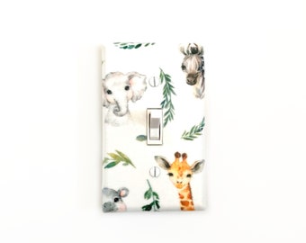 Jungle Nursery Decor, Light Switch Cover, Safari Animals, Boy Nursery Decor, Baby Shower Gift