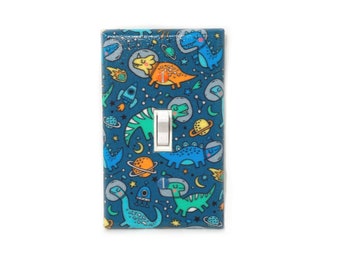 Space Dinosaur, Light Switch Cover, Dinosaur Decor, Boys Bedroom, 1st Birthday Boy