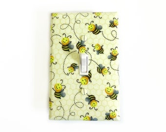 Bumble Bee Decor, Light Switch Cover, Honeycomb, Baby Girl Nursery, New Baby Gift