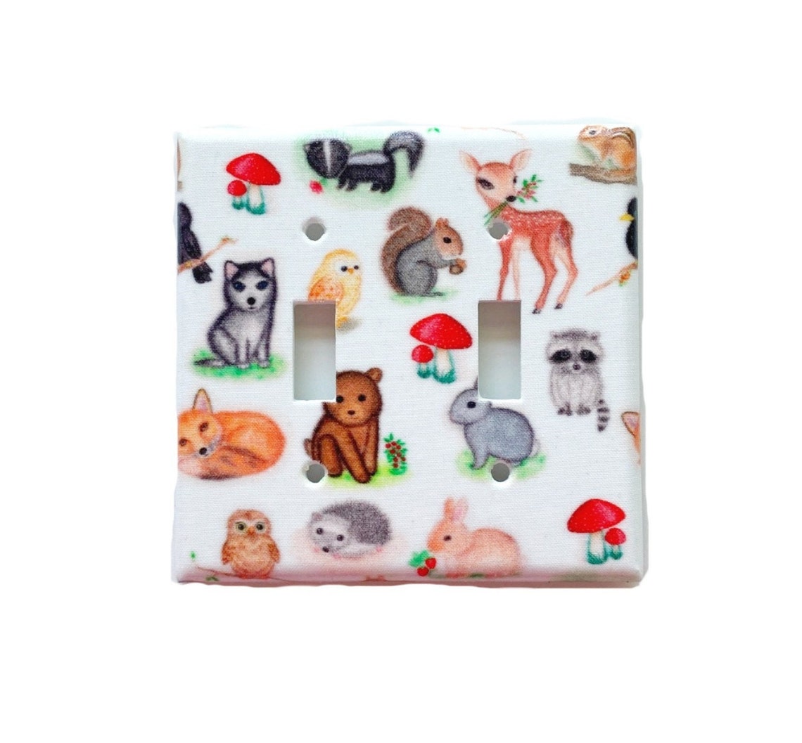 Woodland Animals Light Switch Cover Forest Animals Woodland Etsy
