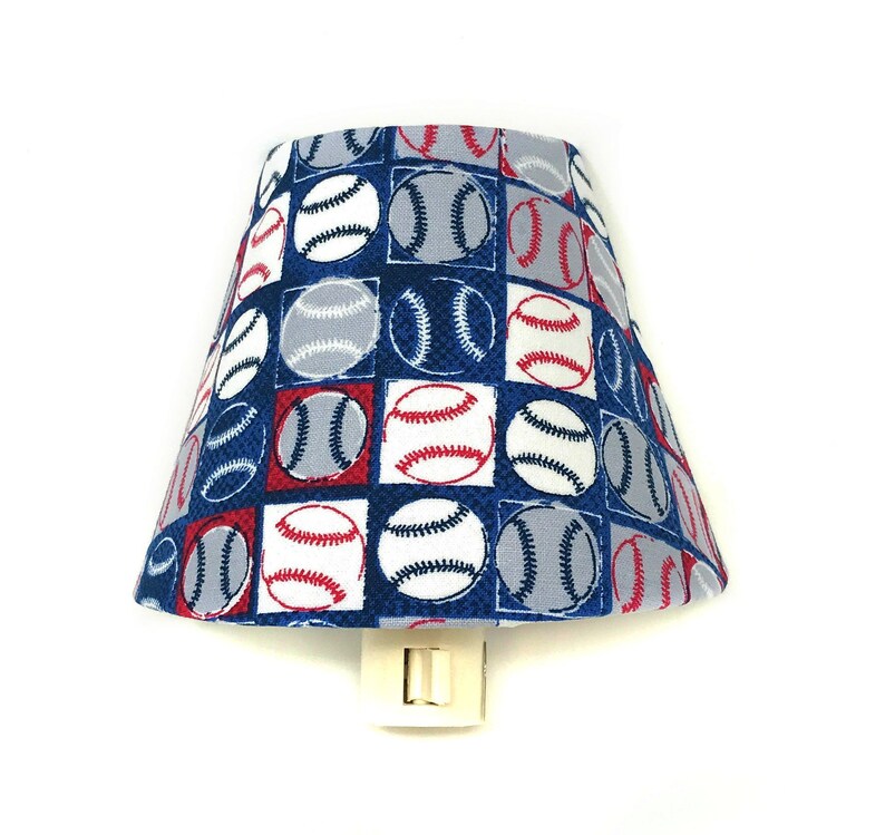Baseball Night Light Boys Nursery Decor Sports Red White Etsy