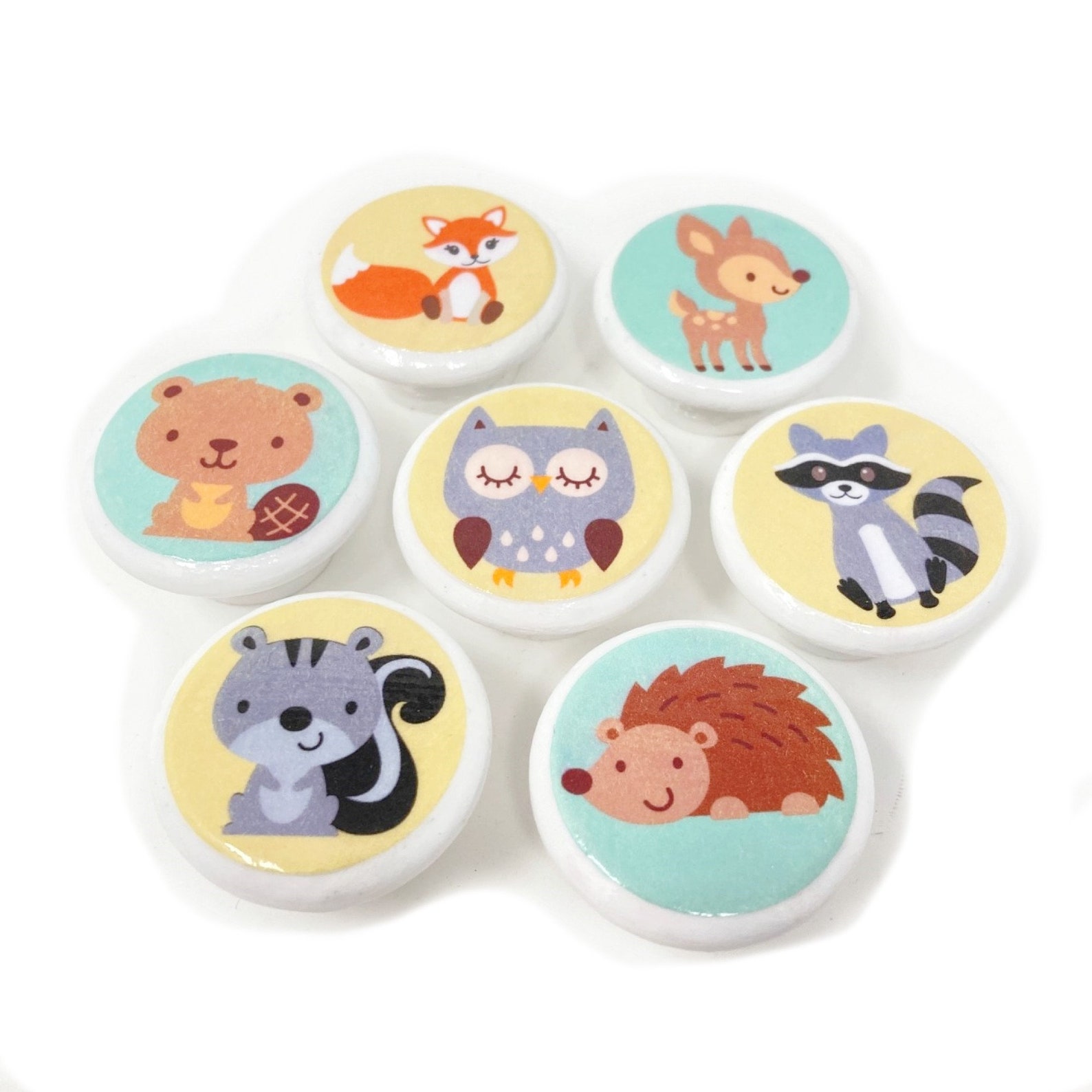Animal Drawer Knobs Forest Animals Woodland Nursery Decor Etsy