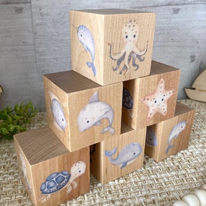 Wooden Baby Blocks for Under the Sea Nursery