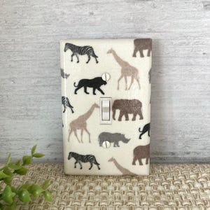 Safari Nursery Decor, Light Switch Cover, Jungle Animals, Gender Neutral, Baby Shower Gifts