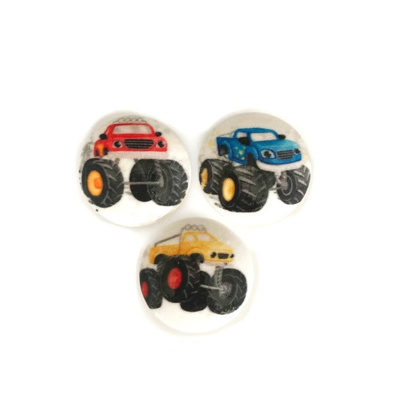 Monster Truck Decor, Wood Drawer Pulls, Boys Room Decor, Toddler Gift