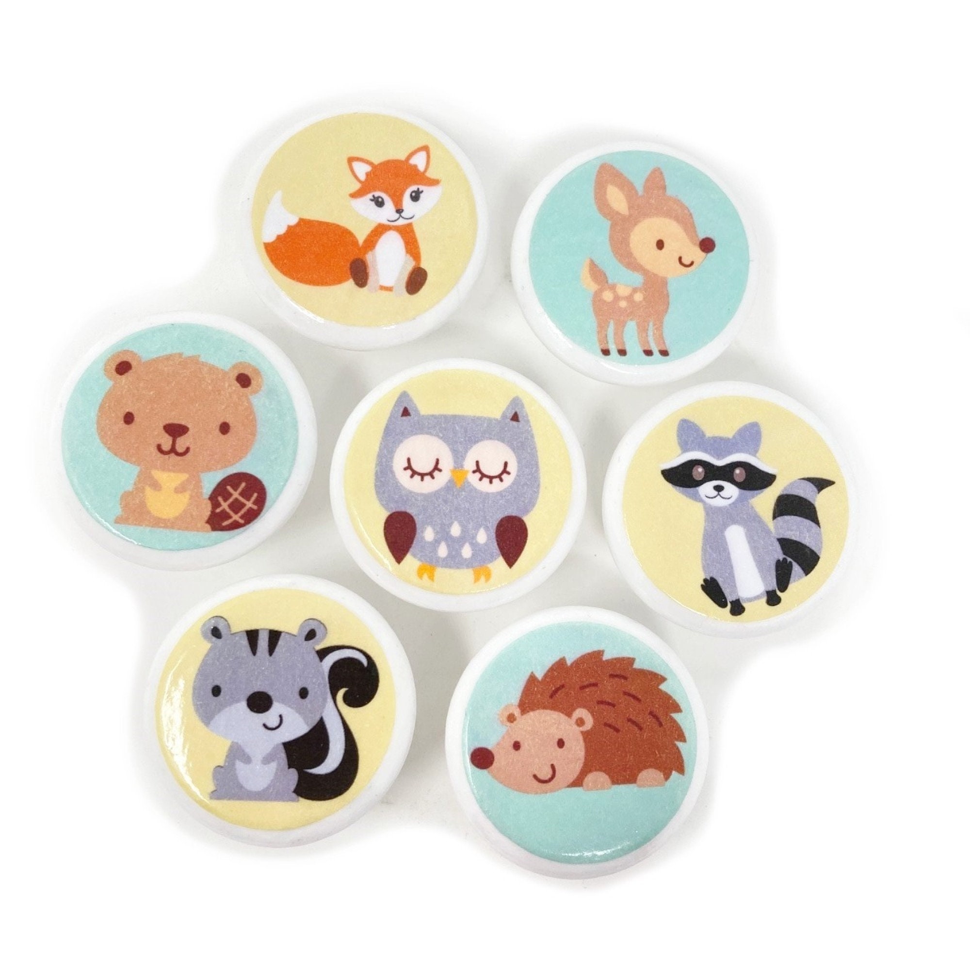 Animal Drawer Knobs Forest Animals Woodland Nursery Decor Etsy