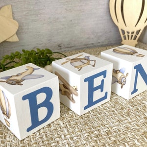 Airplane Nursery, Baby Blocks, Aviation Decor, Boy Nursery Decor, Baby Shower Gift