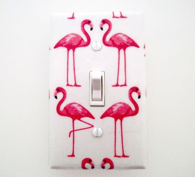 flamingo light switch cover - pink flamingos bedroom decor - flamingo  switch plate