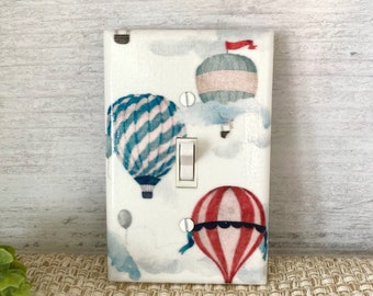 Hot Air Balloon Light Switch Cover: Boy or Girl Adventure Nursery Decor