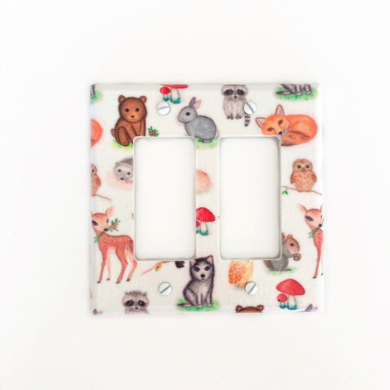 Woodland Animals Light Switch Cover Forest Animals Woodland Etsy