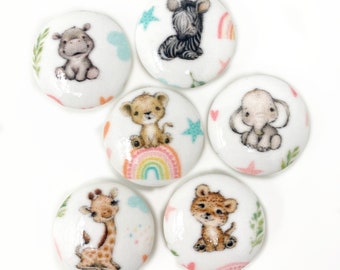 Safari Nursery Knobs, Drawer Pulls, Boho Rainbow, Boy Nursery Decor, Baby Shower Gift