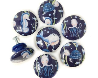 Sea Turtle Decor, Drawer Pulls, Under The Sea, Nursery Decor Boy, Baby Boy Gift