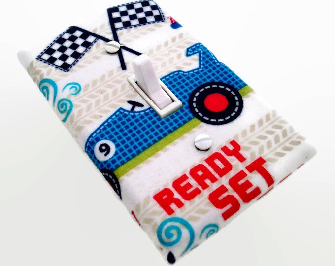 Race Car Light Switch Cover Racecars Childrens Decor Boys Cars Room
