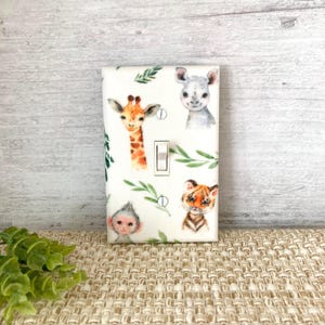 Jungle Baby Room, Light Switch Cover, Safari Animals, Boy Nursery Decor, Baby Boy Gift