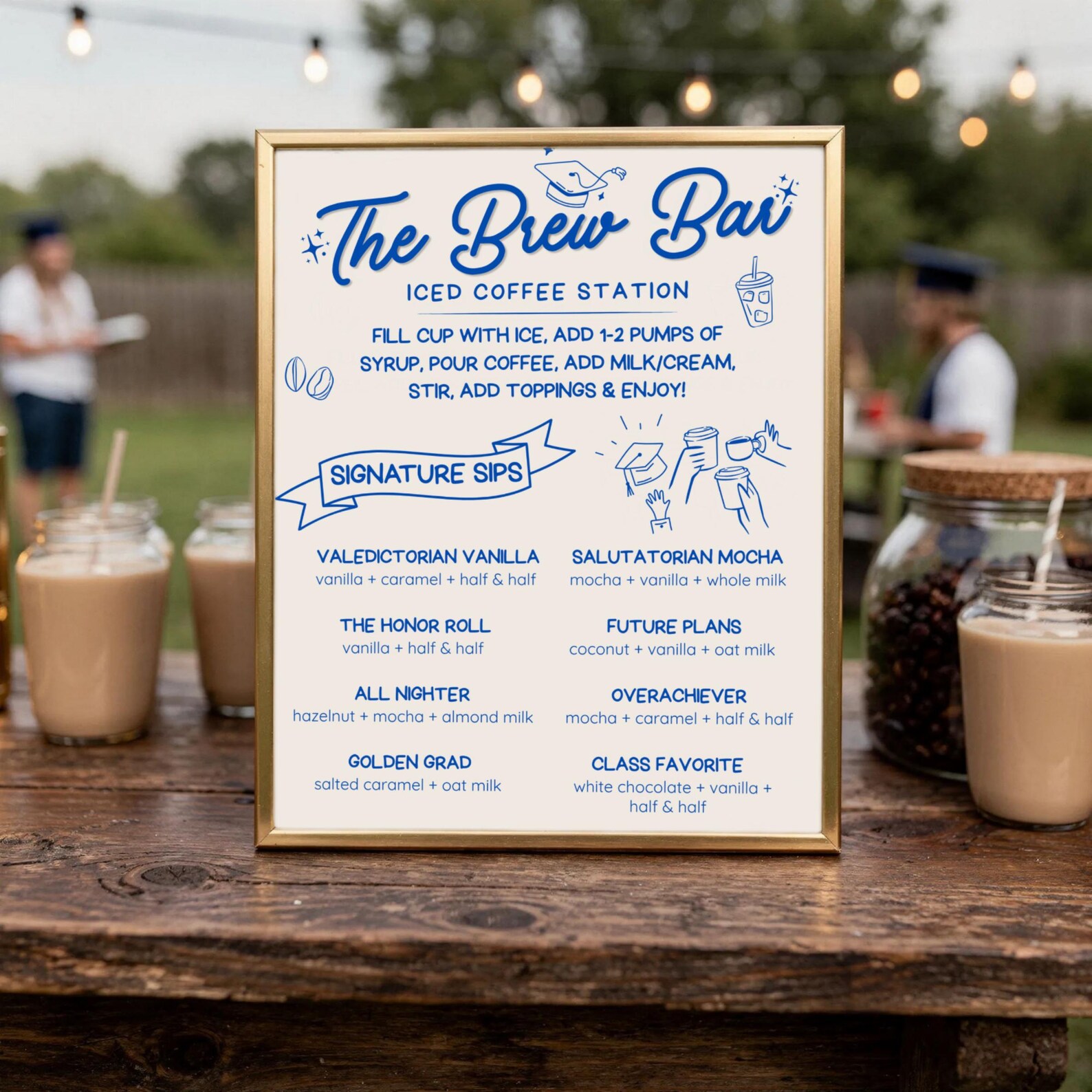 Graduation Coffee Bar Sign Bundle, Class of 2026 Party Decor (editable ...