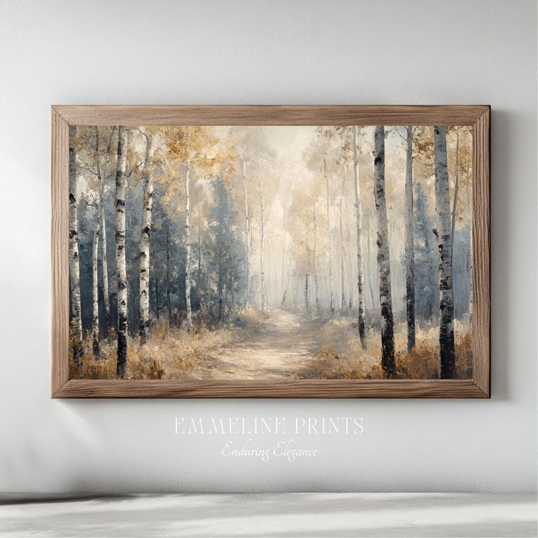 Autumn Aspen Forest Path | Rustic Fall Woodland Wall Art | Tranquil ...