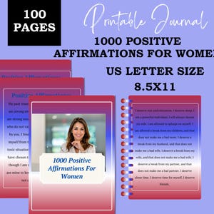 1000 Afirmações Positivas Para MulheresCartões de Afirmação Empresarial de Empoderamento, E-book de Afirmações,Guia de Terapia para Garotas Negras, Pacote de Amor Próprio