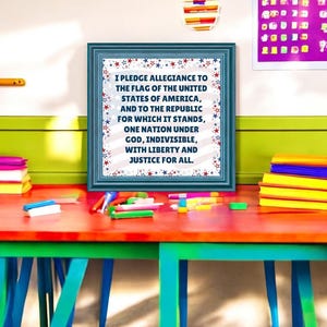 Pledge of Allegiance Poster – Printable Patriotic Classroom Decor