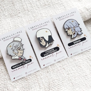 Bungou Streunige Hunde Emaille Pins Fjodor Dostojewski Nikolai Gogol und Sigmar