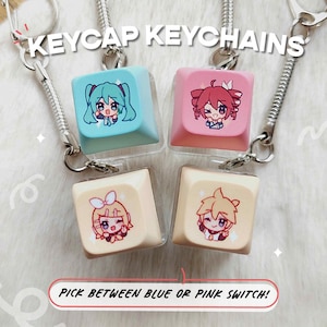 Vocaloid Keycap Fidget Toy: Hatsune Miku, Kagamine Rin & Len, Kasane Teto Anime Switch Keychain