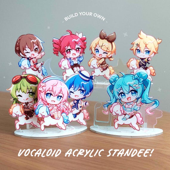 Vocaloid Acrylic Standees: Hatsune Miku, Kagamine Rin, Len, Megurine Luka, Kaito, Meiko, Gumi, Kasane Teto Carousel