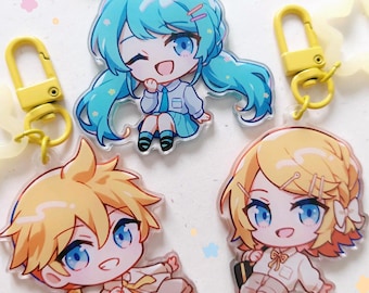 Vocaloid Acrylic Charms Hatsune Miku Kagamine Rin and Len Keychains Double sided
