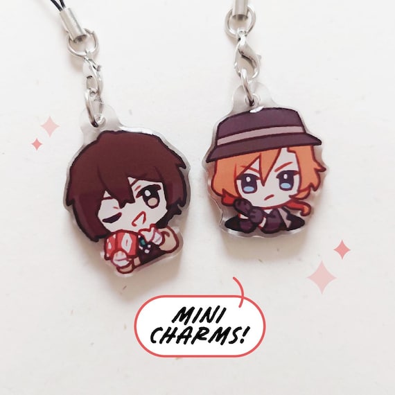 Bungou Stray Dogs Soukoku Mini Acrylic Phone Charms Dazai and Chuuya Double Sided Epoxy