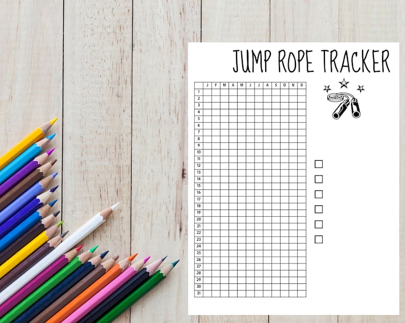 Triangle Rope Tracker Yearly Jump Rope Tracker – Printable Fitness Planner - Etsy